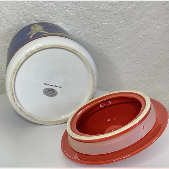 Vintage Square Nest Ceramic Cookie Jar Canister ‘BAKED COOKIES’ - Picture 7 of 9